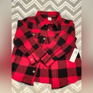 OLD NAVY Toddler Buffalo Check Flannel Shirt (3T) NWT